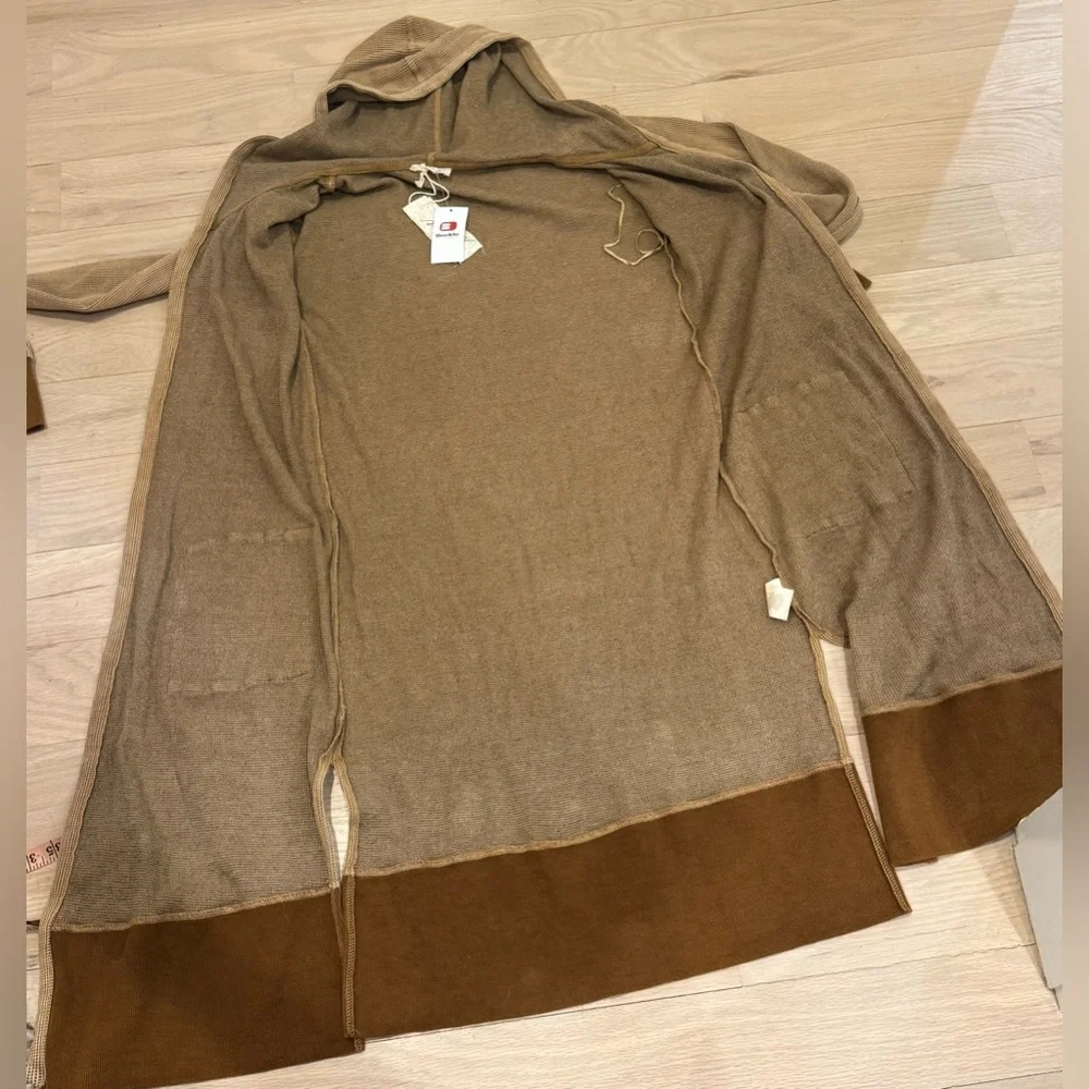 NEW Buckle BKE XS Brown Hoodie Duster Cardigan Sweater Mystree NWT Hooded Top - Picture 4 of 9